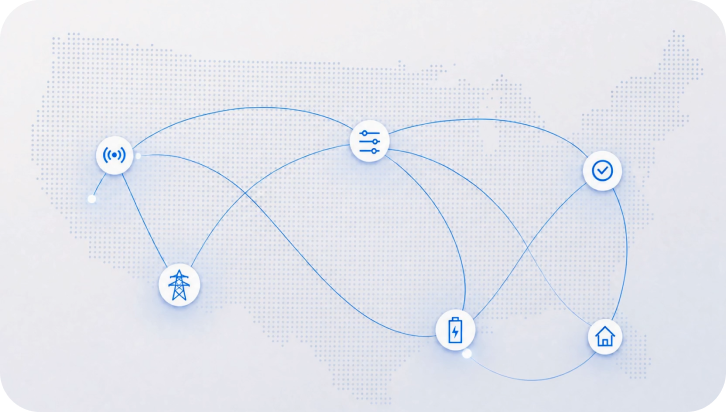 Distributed energy assets mapped across a network