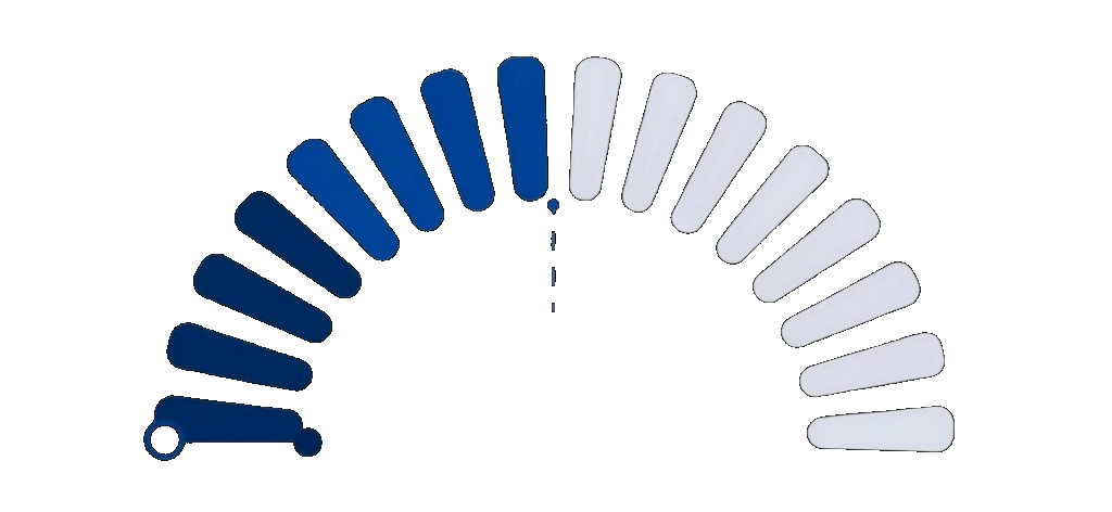 Segmented gauge showing participation increase